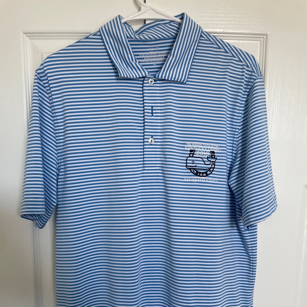 Blue Striped Vineyard Vines Performance Polo